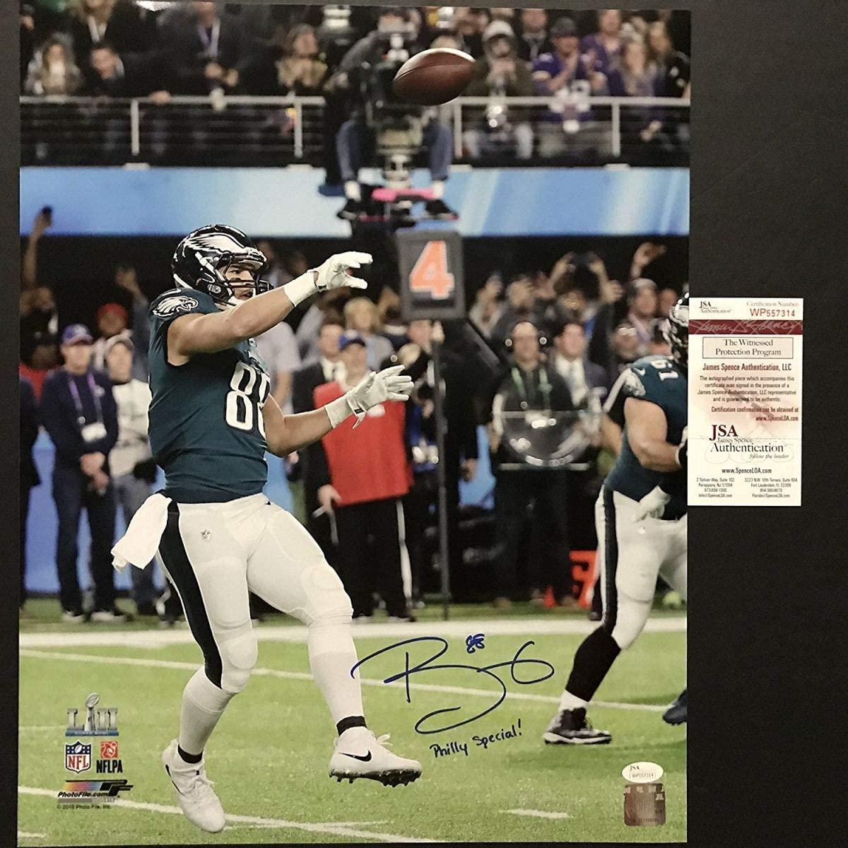 Autographed/Signed Trey Burton Inscribed Philly Special Philadelphia Eagles Super Bowl LII 52 Champions 16x20 Football Photo JSA COA