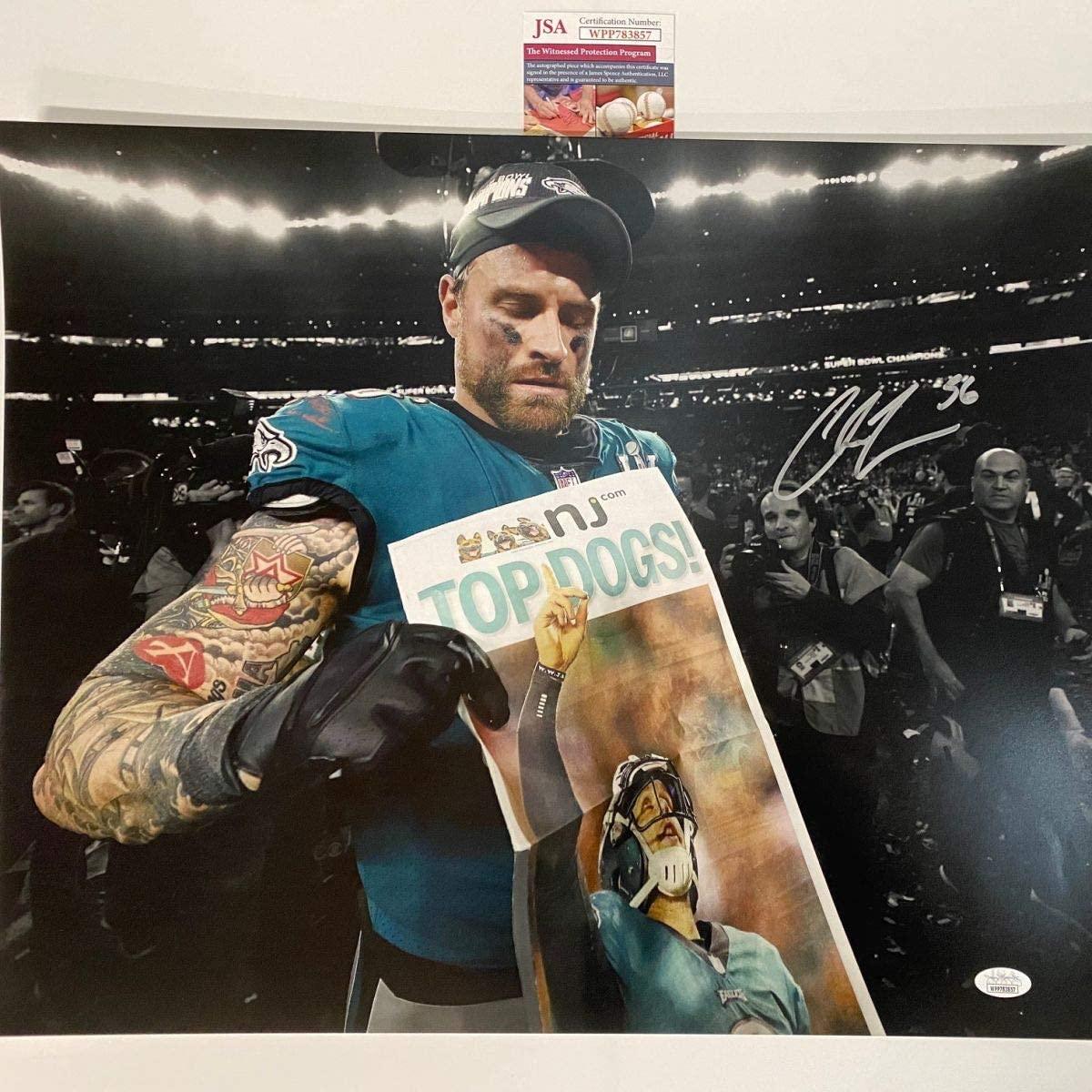 Autographed/Signed Chris Long Philadelphia Eagles Super Bowl LII 52 Champions 16x20 Football Photo JSA COA