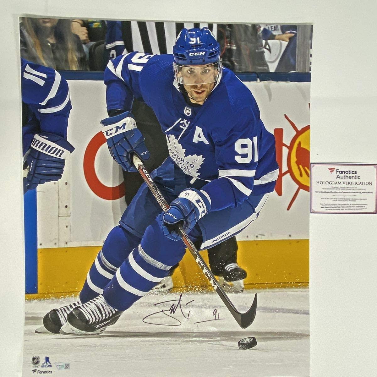 Autographed/Signed John Tavares Toronto Maple Leafs 16x20 Hockey Photo Fanatics COA
