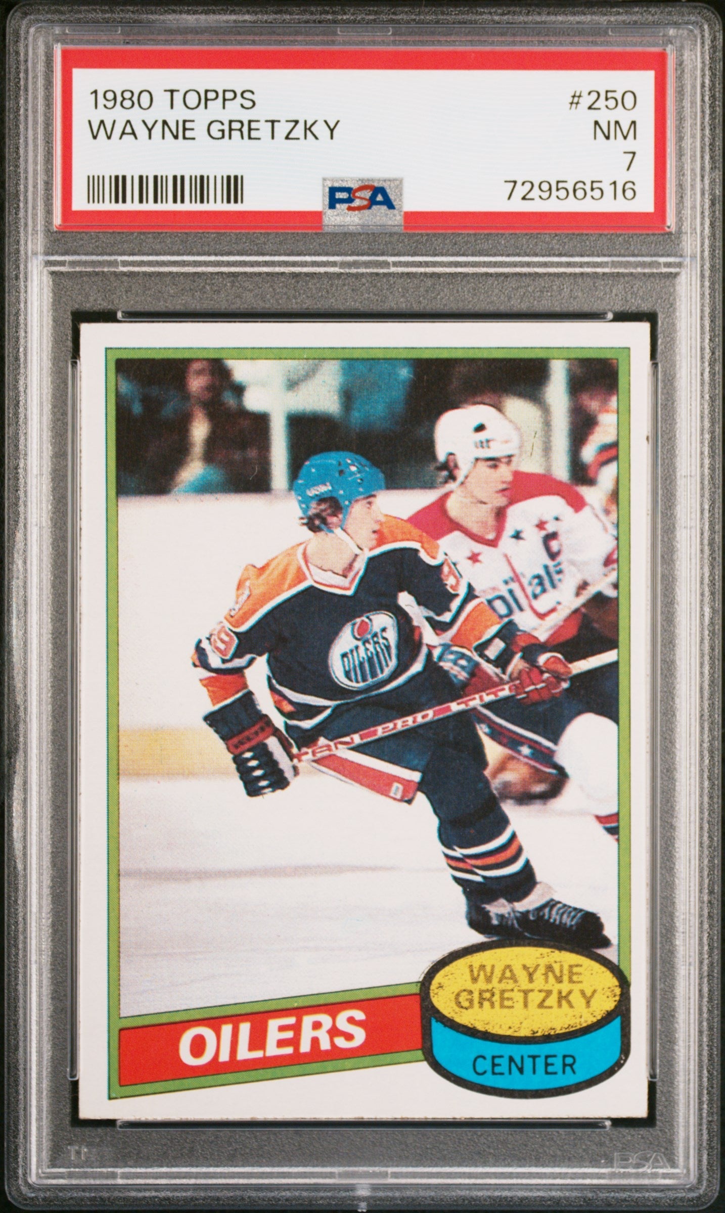 Graded 1980 Topps Wayne Gretzky #250 2nd Year Hockey Card PSA 7 Mint