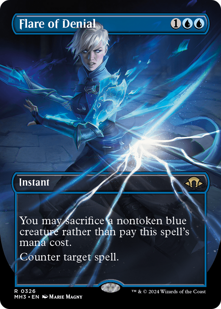 Flare of Denial (Borderless) (MH3-326) - Modern Horizons 3 (Borderless) Foil