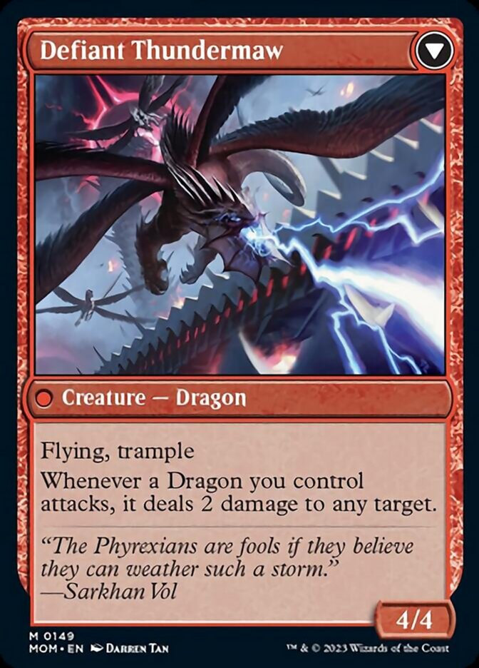 Invasion of Tarkir // Defiant Thundermaw (MOM-149) - March of the Machine Foil