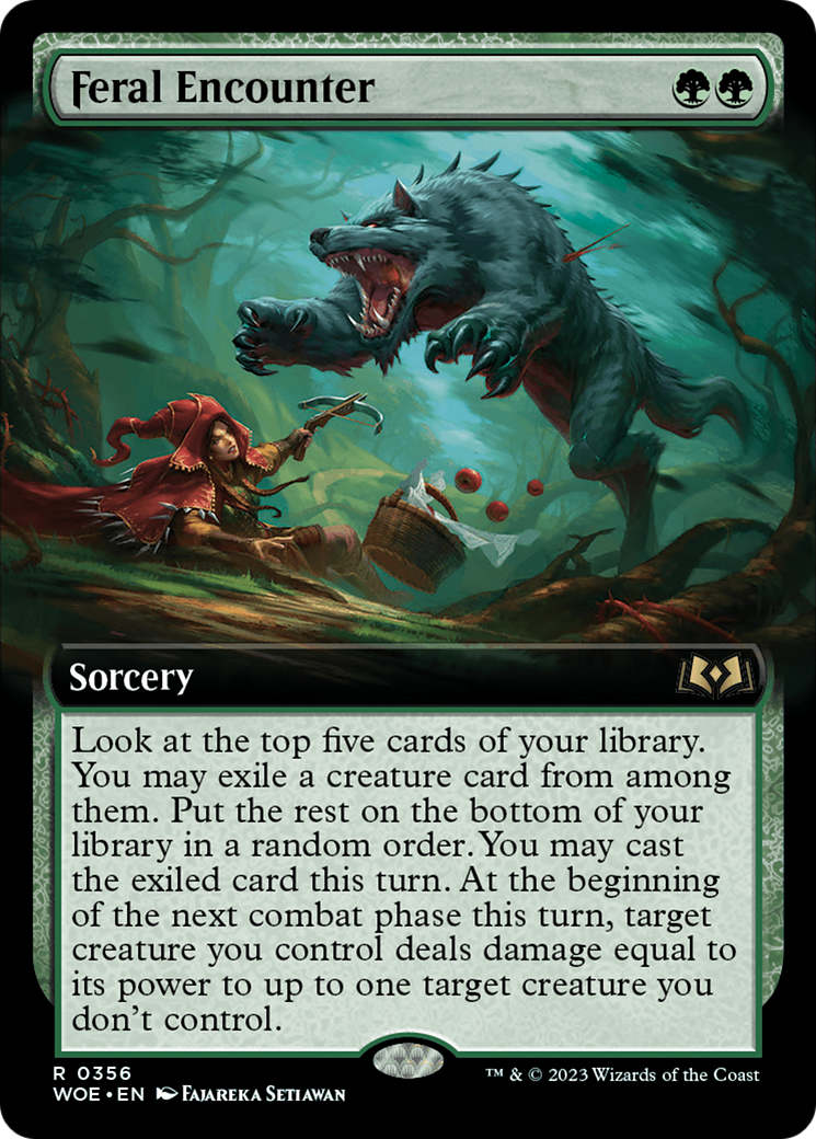 Feral Encounter (WOE-356) - Wilds of Eldraine: (Extended Art) Foil