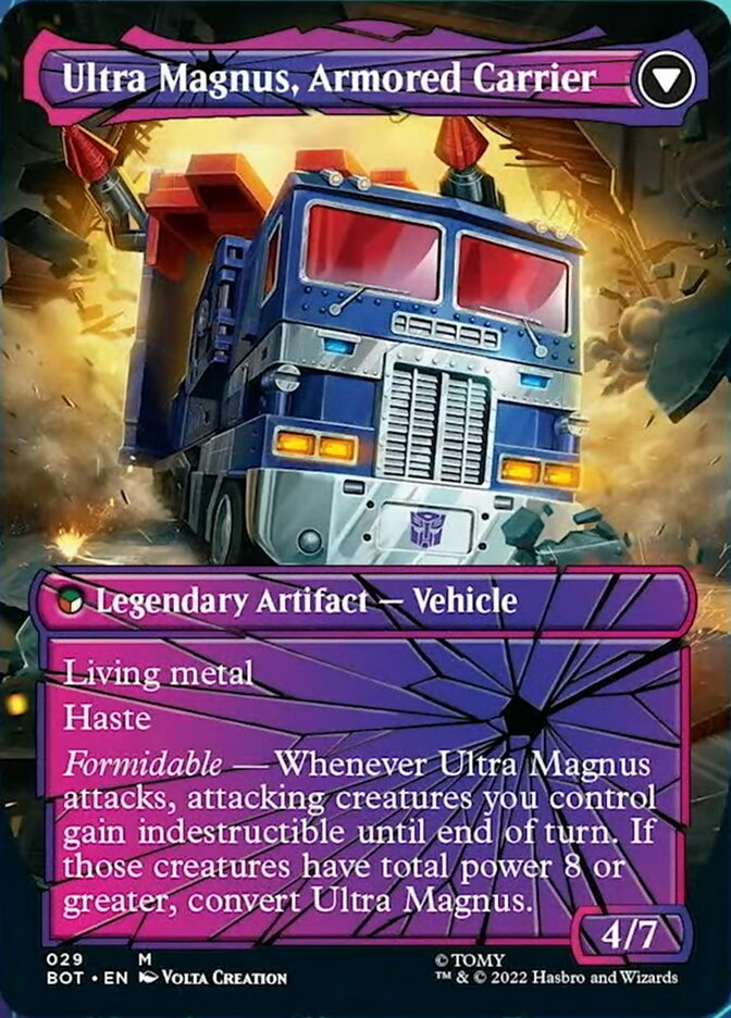 Ultra Magnus, Tactician // Ultra Magnus, Armored Carrier (BOT-029) - Transformers: (convertdfc, shatteredglass) (Borderless) Foil