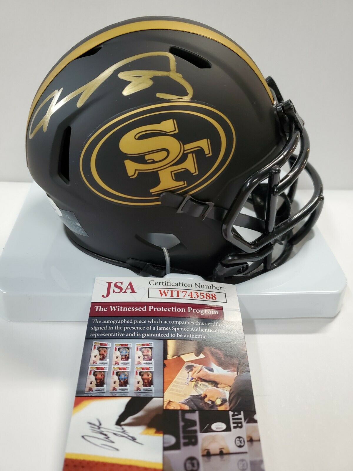 San Francisco 49Ers Vernon Davis Autographed Eclipse Mini Helmet Jsa Coa