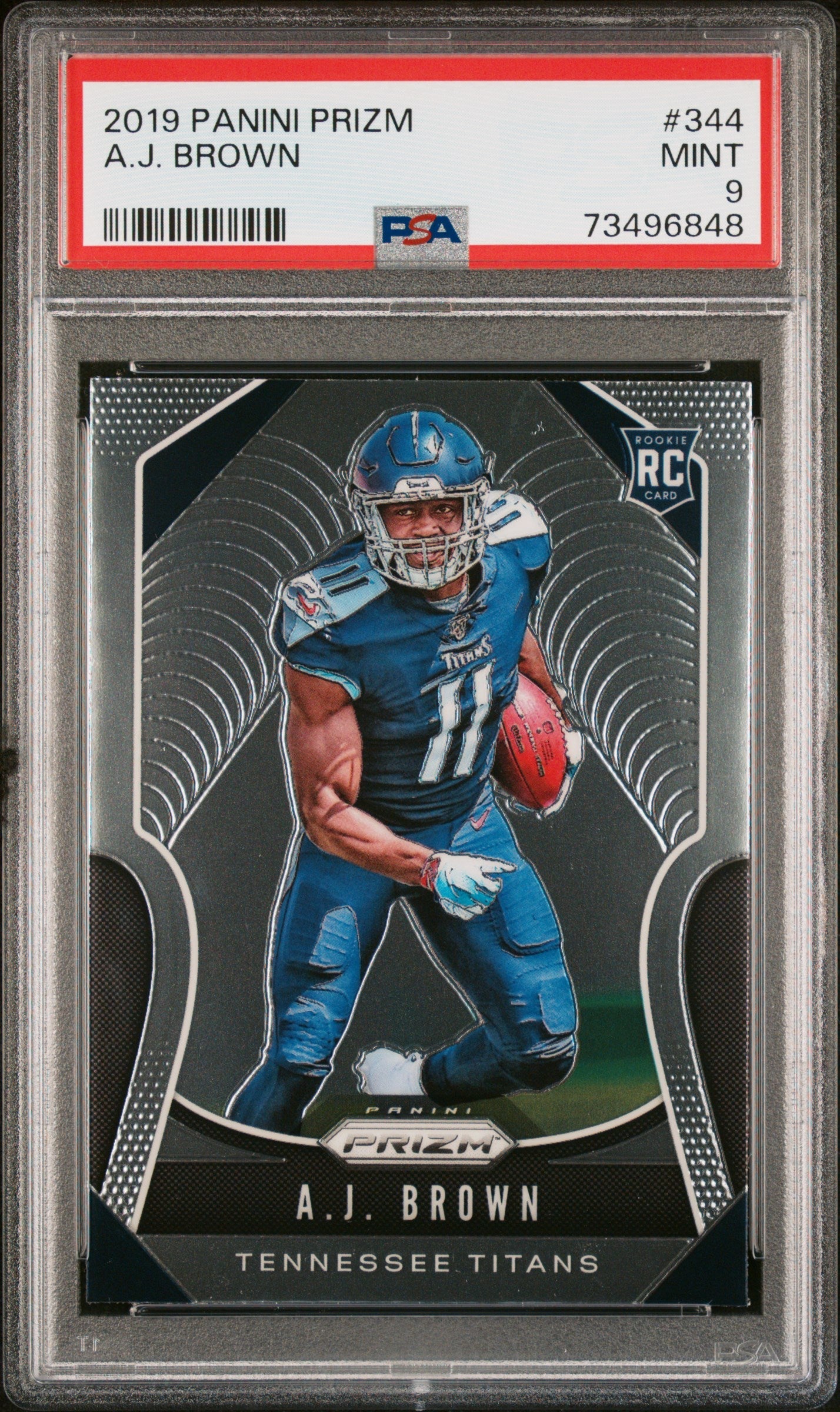 Graded 2019 Panini Prizm AJ Brown #344 Rookie RC Football Card PSA 9 Mint