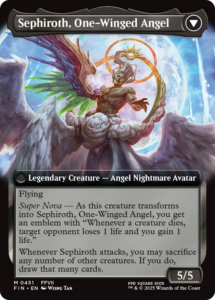 Sephiroth, Fabled SOLDIER // Sephiroth, One-Winged Angel (FIN-451) - FINAL FANTASY: (Extended Art) Foil