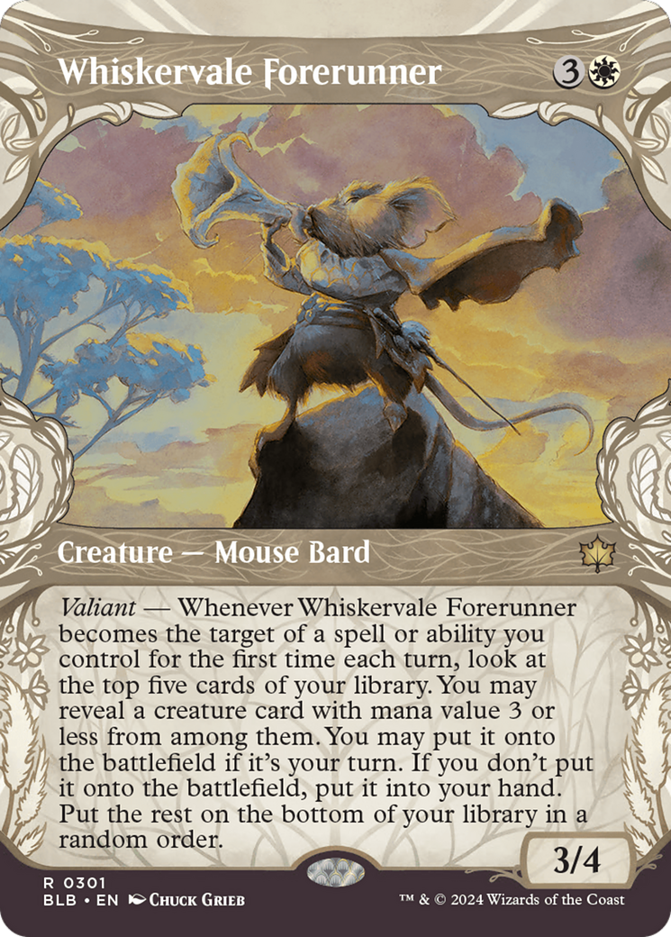 Whiskervale Forerunner (BLB-301) - Bloomburrow: (Showcase) (Borderless)