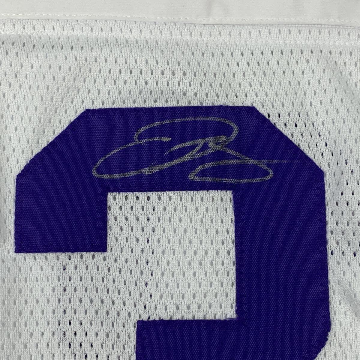 Framed Autographed/Signed Odell Beckham Jr. & Jarvis Landry 35x39 LSU White College Football Jersey JSA COA