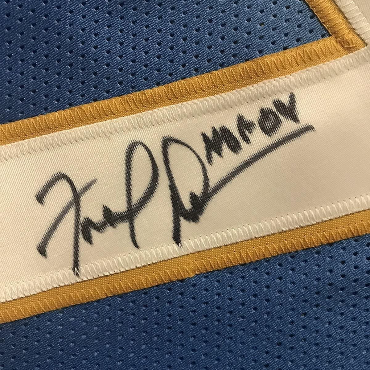 Framed Autographed/Signed Fred Dean HOF 08  35x39 San Diego Chargers Powder Blue Football Jersey JSA COA