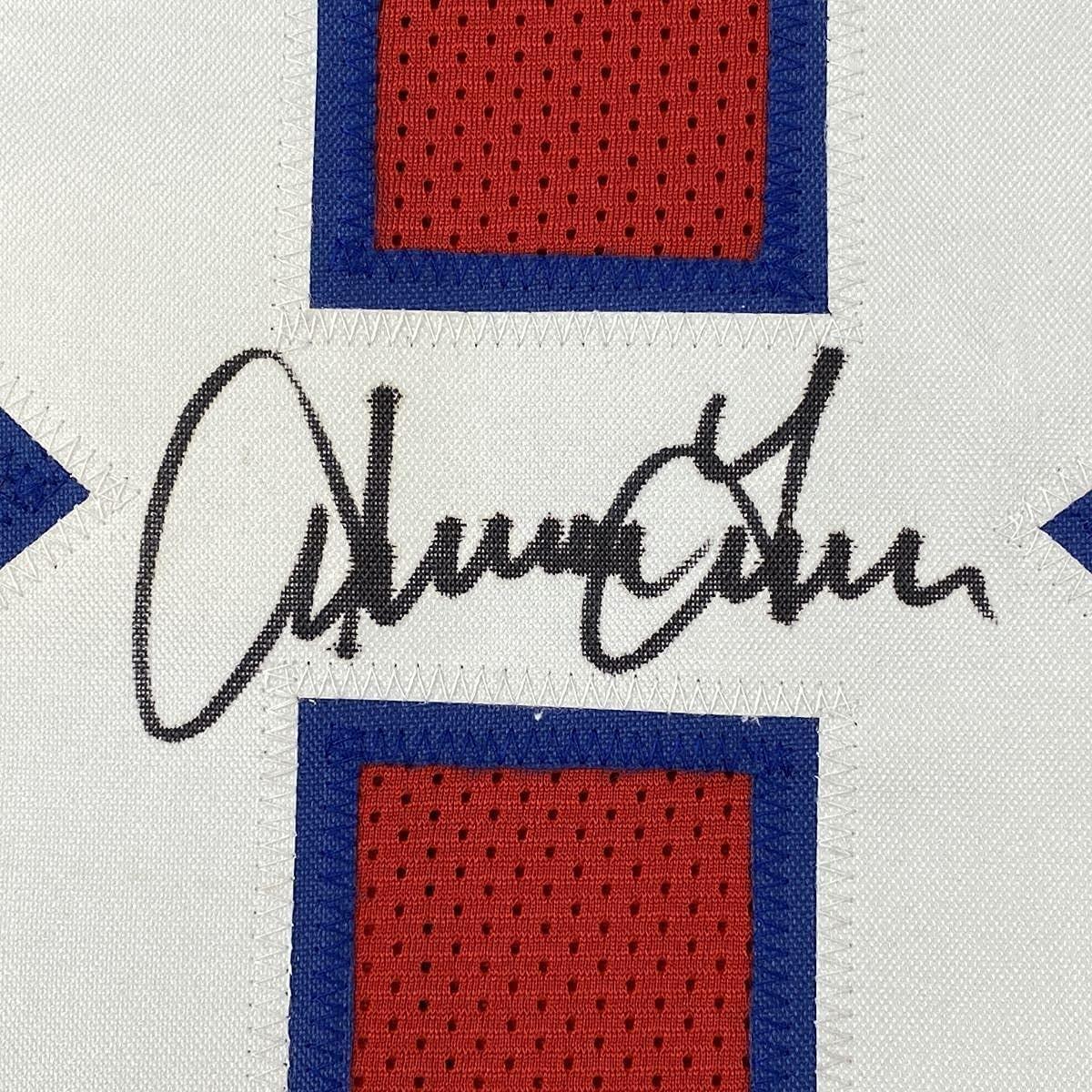 Framed Autographed/Signed Irving Fryar New 35x39 England Red Football Jersey JSA COA