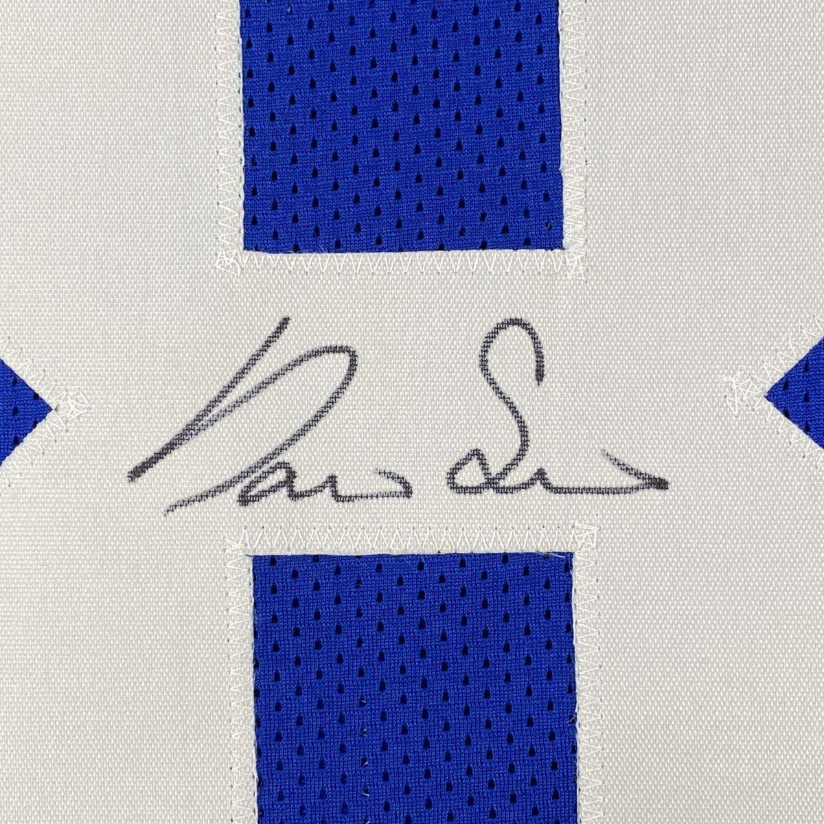 Autographed/Signed Darius Slayton New York Blue Football Jersey JSA COA
