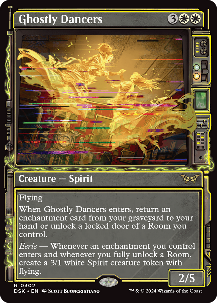 Ghostly Dancers (DSK-302) - Duskmourn: House of Horror: (Showcase) Foil