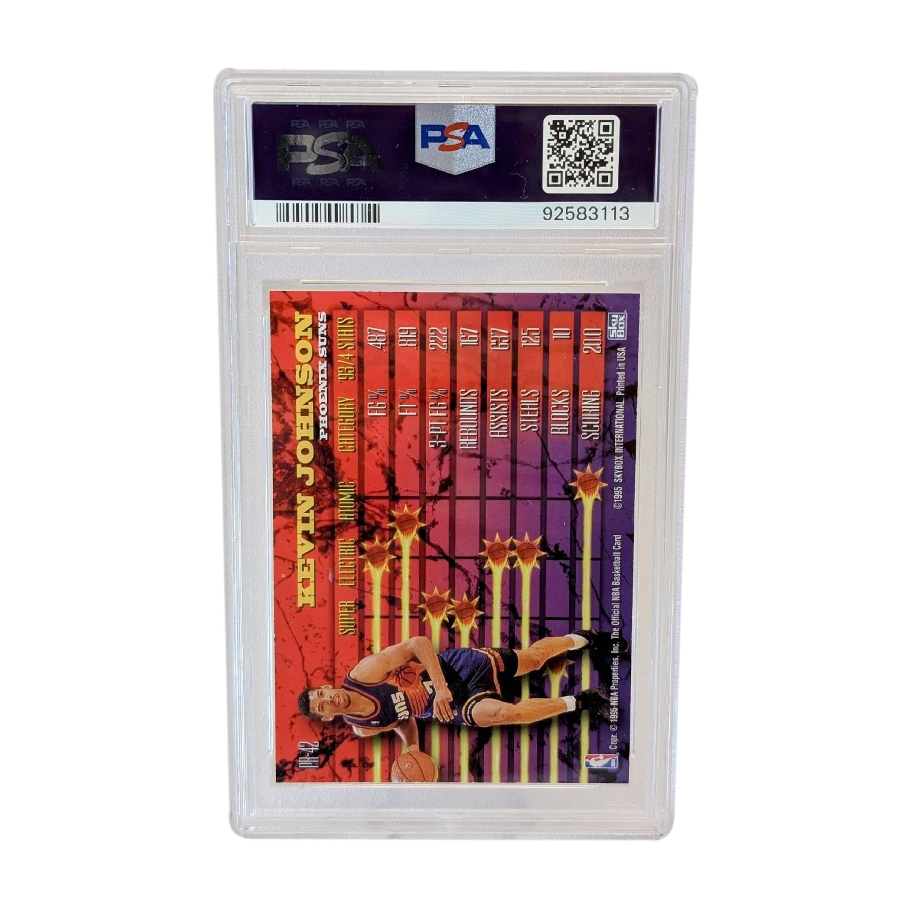 1994-95 NBA Hoops Power Kevin Johnson Power Ratings #PR-42 Phoenix Suns PSA 8 NM-MT