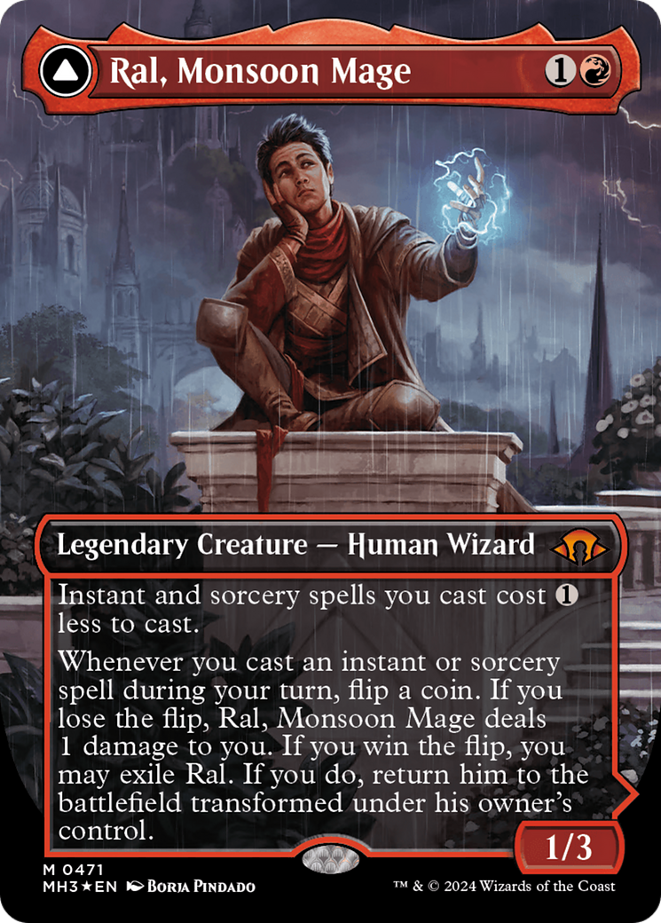 Ral, Monsoon Mage (Borderless) (Textured Foil) (MH3-471) - Modern Horizons 3 (Borderless) Foil