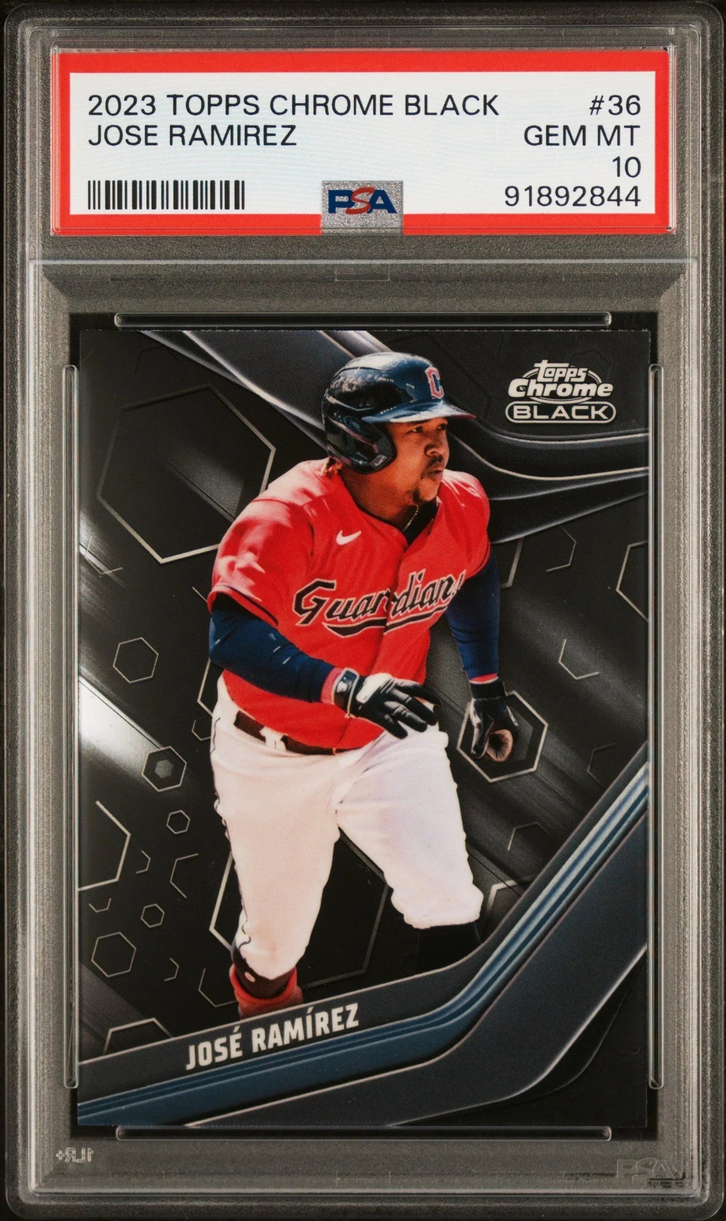 Graded 2023 Topps Chrome Black Jose Ramirez #36 Baseball Card PSA 10 Gem Mint