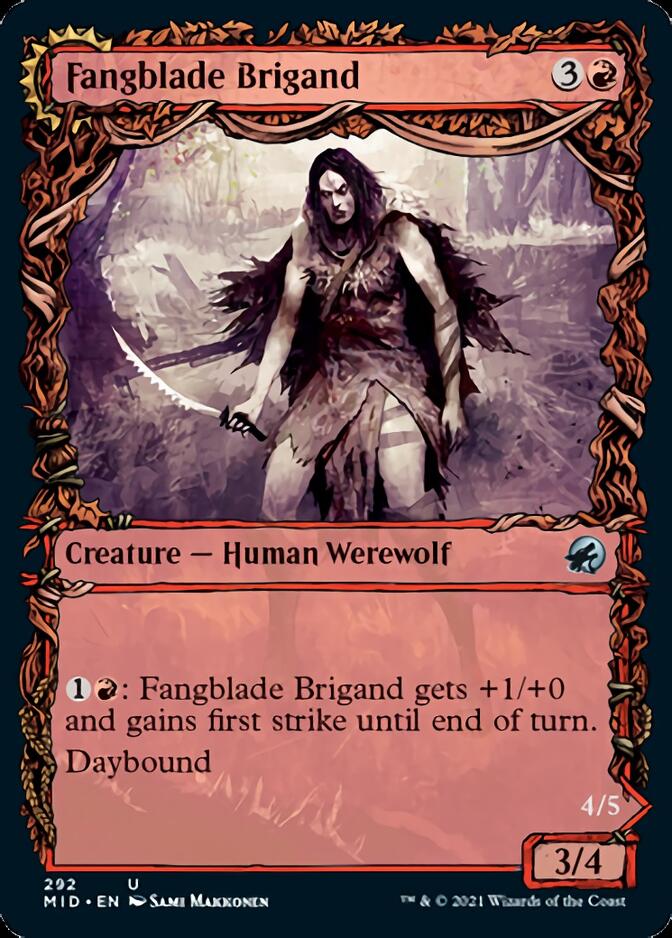 Fangblade Brigand // Fangblade Eviscerator (MID-292) - Innistrad: Midnight Hunt: (Showcase, Double Faced Transform) Foil