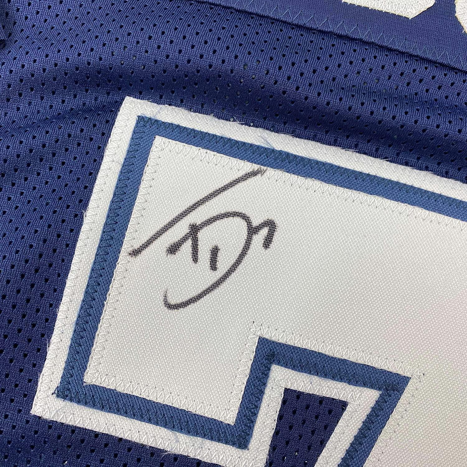 Framed Autographed/Signed Trevon Diggs 35x39 Dallas Blue Football Jersey JSA COA