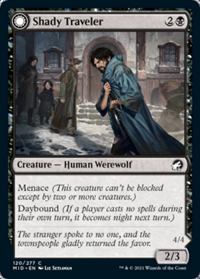 Shady Traveler // Stalking Predator (MID-120) - Innistrad: Midnight Hunt: (Double Faced Transform)
