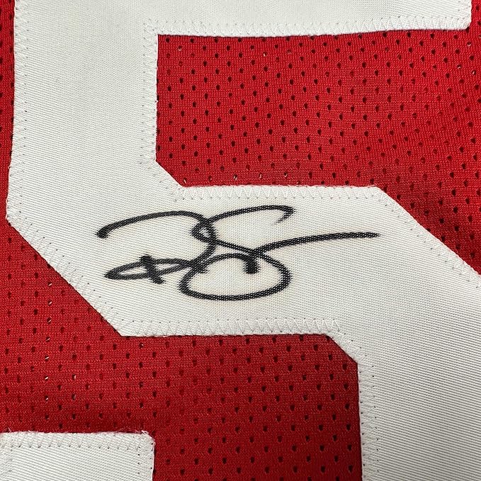 Framed Autographed/Signed Ralph Sampson 35x39 Houston Red Basketball Jersey JSA COA