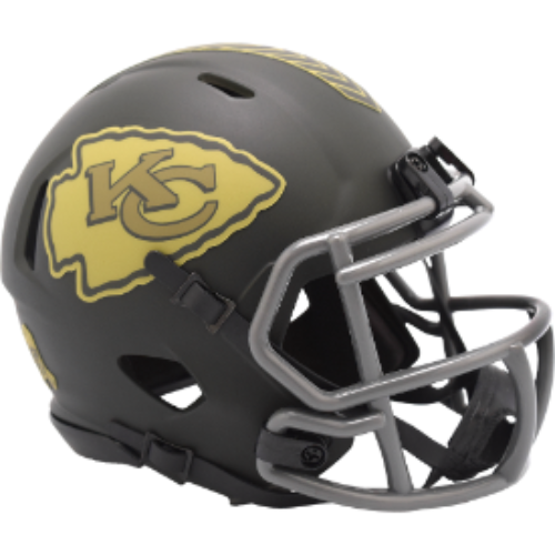 Kansas City Chiefs SALUTE TO SERVICE 4 Mini Speed Football Helmet - NFL