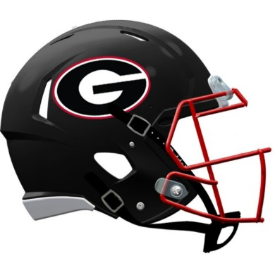 Georgia Bulldogs Full Size Replica Speed Football Helmet Black- NCAA.