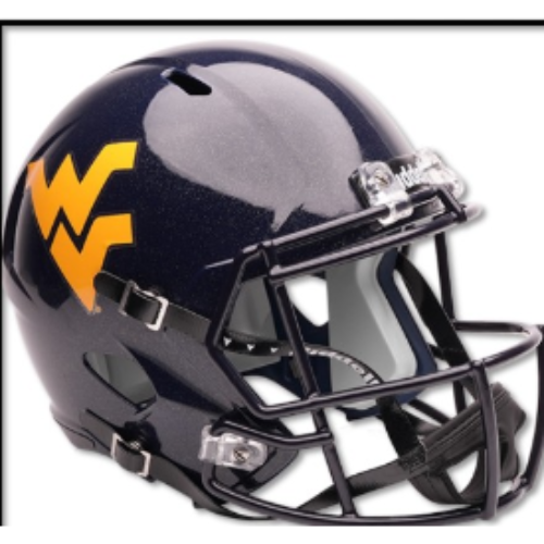 West Virginia Mountaineers NCAA Mini Speed Football Helmet Glossy Navy-NCAA