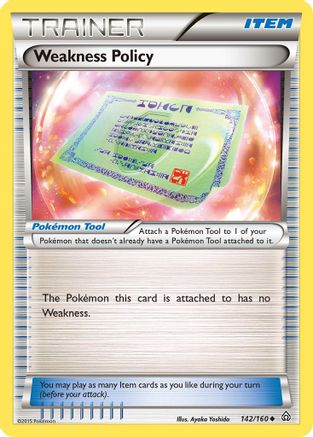 Weakness Policy 142/160 - XY  Primal Clash Reverse Holofoil