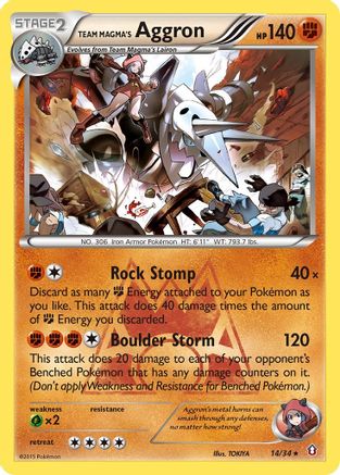 Team Magma's Aggron 014/34 - Double Crisis Reverse Holofoil