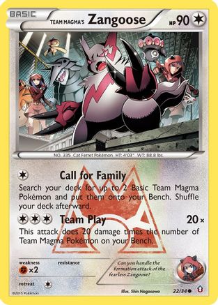 Team Magma's Zangoose 022/34 - Double Crisis Reverse Holofoil