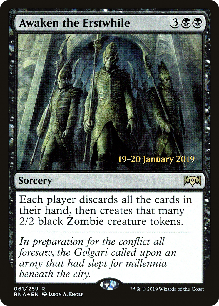 Awaken the Erstwhile (PRE-61S) - Ravnica Allegiance Promos Foil