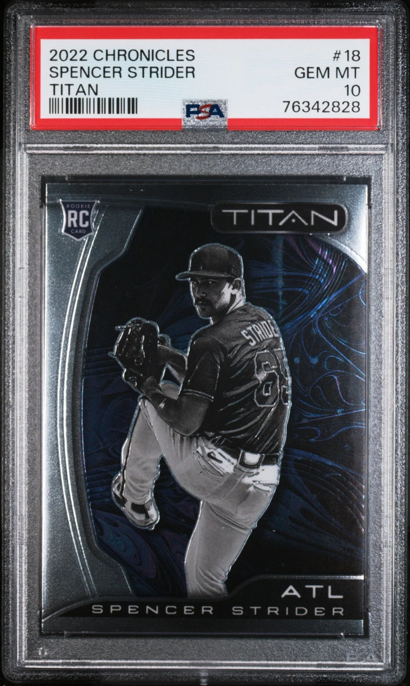 Graded 2022 Panini Chronicles Spencer Strider #18 Titan Rookie RC Baseball Card PSA 10 Gem Mint