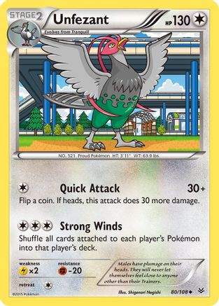 Unfezant 080/108 - XY  Roaring Skies