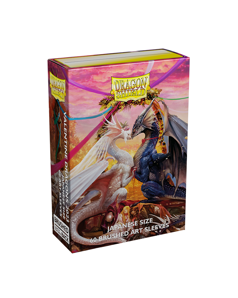 Dragon Shield: Japanese Size 60ct Brushed Art Sleeves - Valentine Dragons 2023