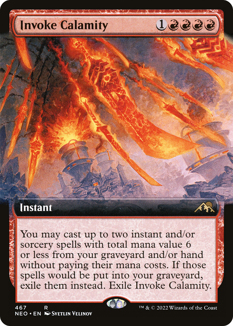 Invoke Calamity (NEO-467) - Kamigawa: Neon Dynasty: (Extended Art)