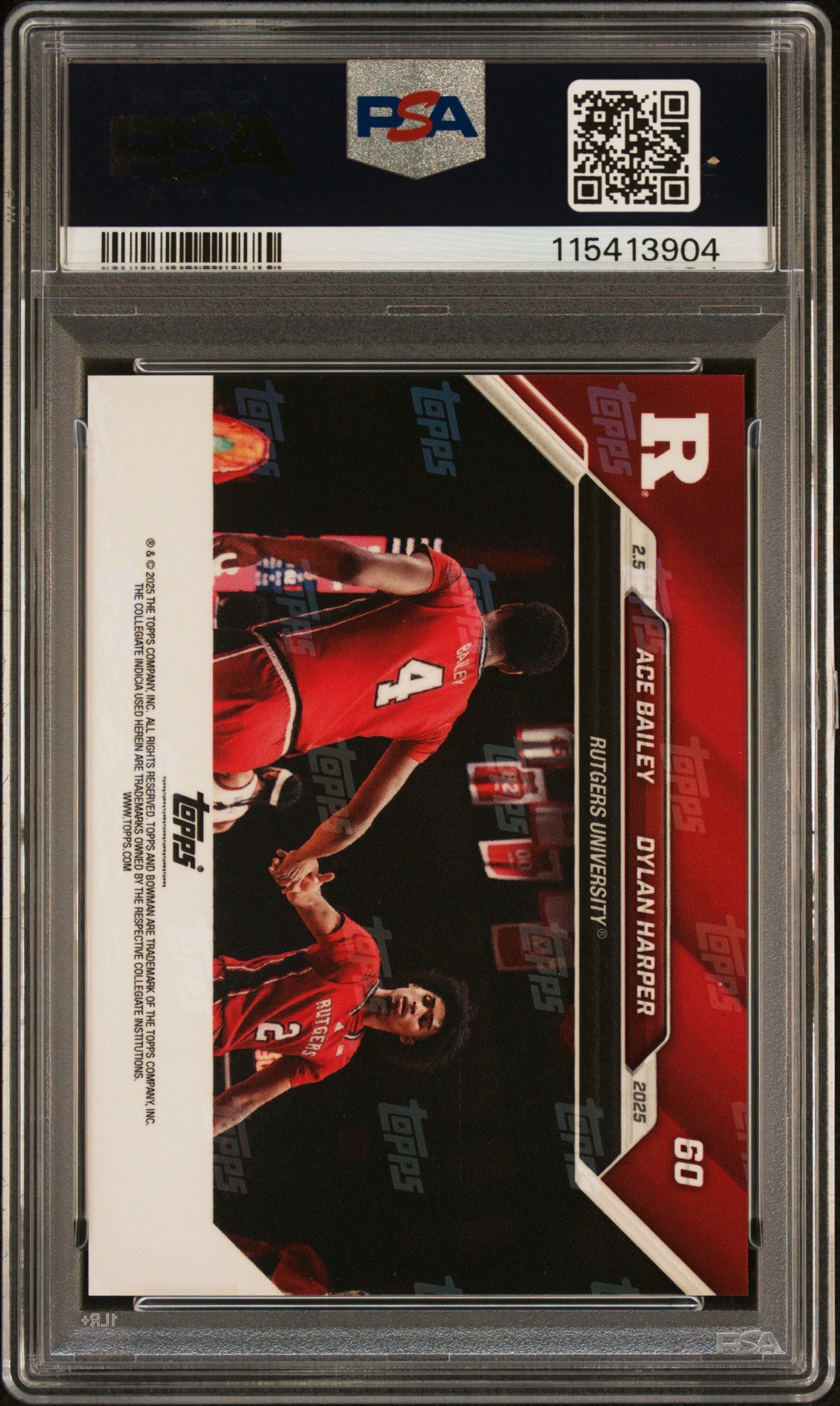 Graded 2024 Topps Bowman U Now Dylan Harper/Ace Bailey #60 Purple /25 Rookie RC Basketball Card PSA 8 Near Mint
