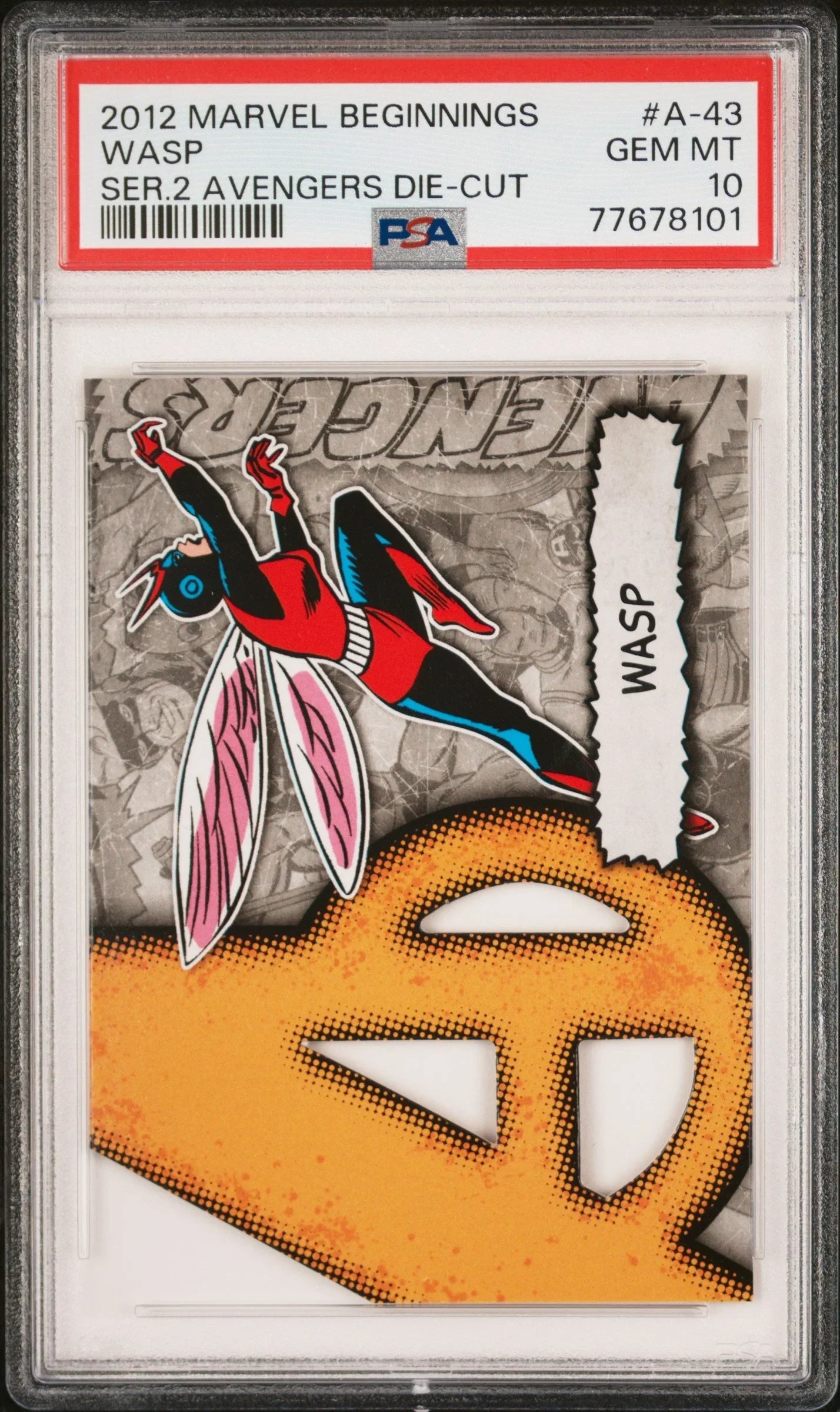 2012 MARVEL BEGINNINGS SERIES 2 AVENGERS DIE-CUT WASP #A-43 - PSA 10