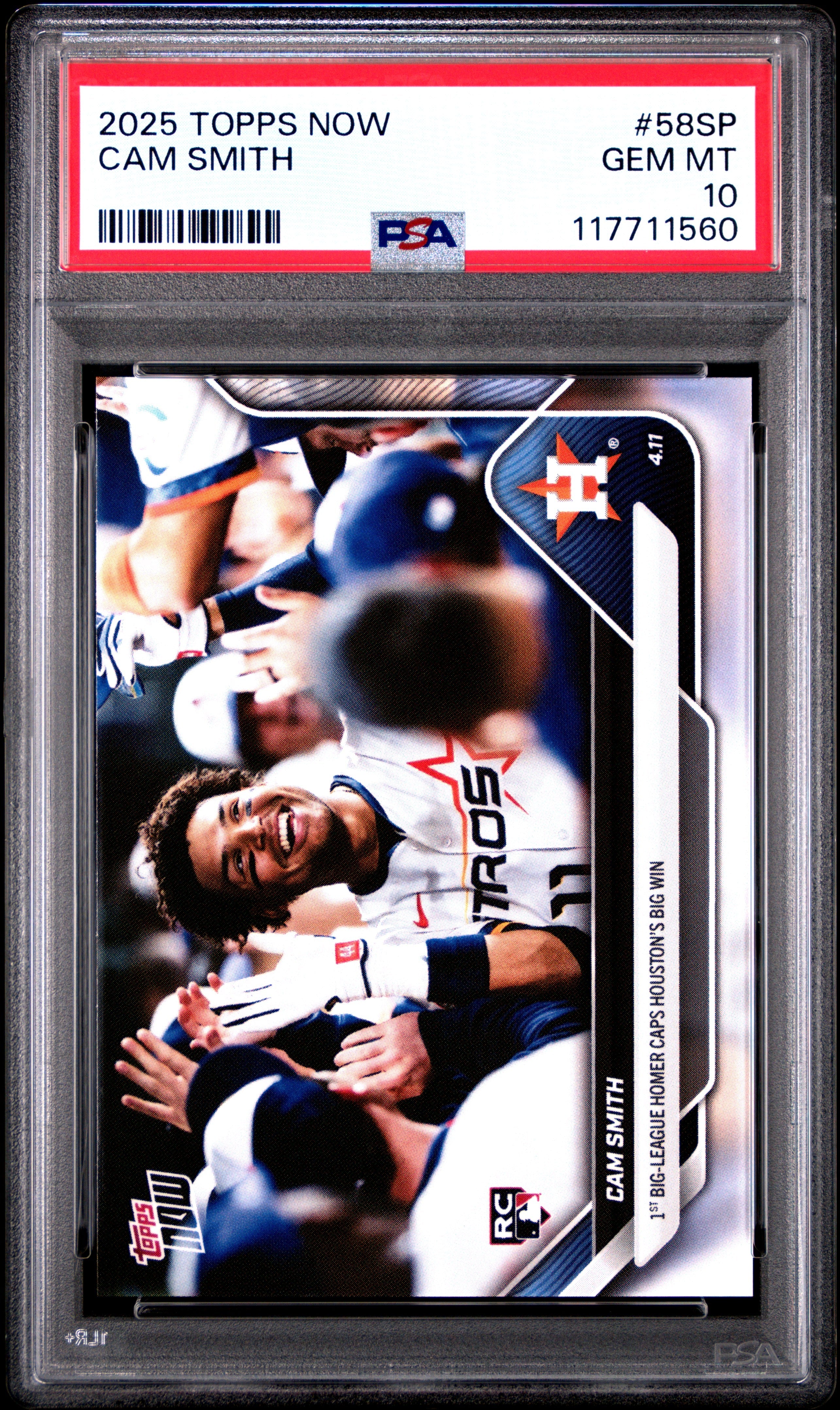 Graded 2025 Topps Now Cam Smith #58SP Rookie RC Baseball Card PSA 10 Gem Mint