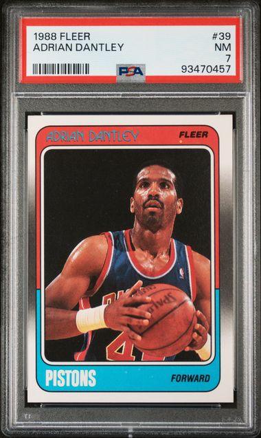 Graded 1988 Fleer Adrian Dantley #39 Basketball Card PSA 7 Near Mint