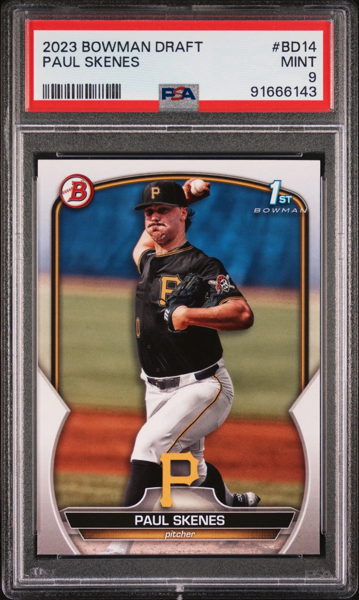 Graded 2023 Topps Bowman Draft Paul Skenes #BD14 Rookie RC Baseball Card PSA 9 Mint