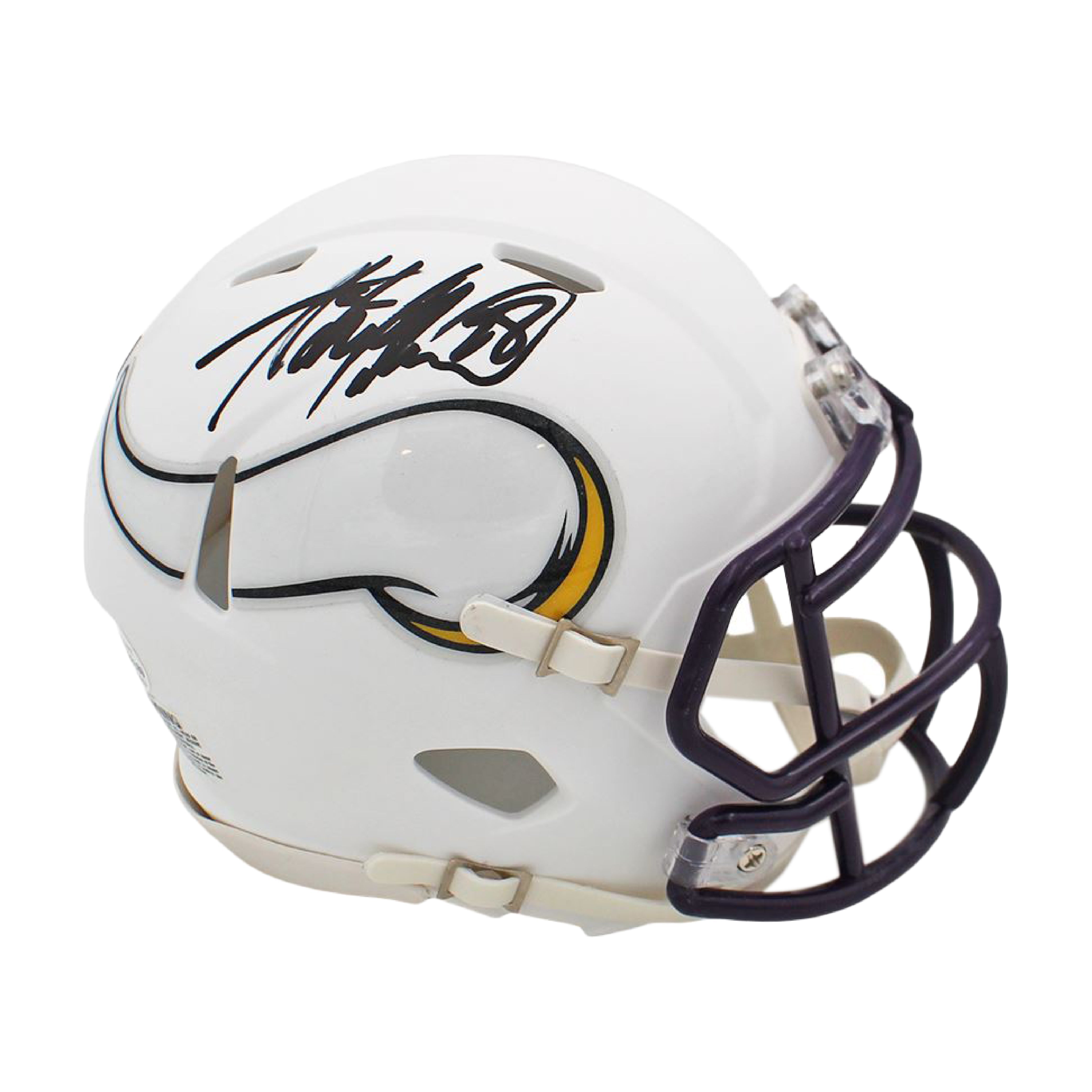 adrian football helmet Adrian Peterson Autographed Vikings Flat White Mini Helmet