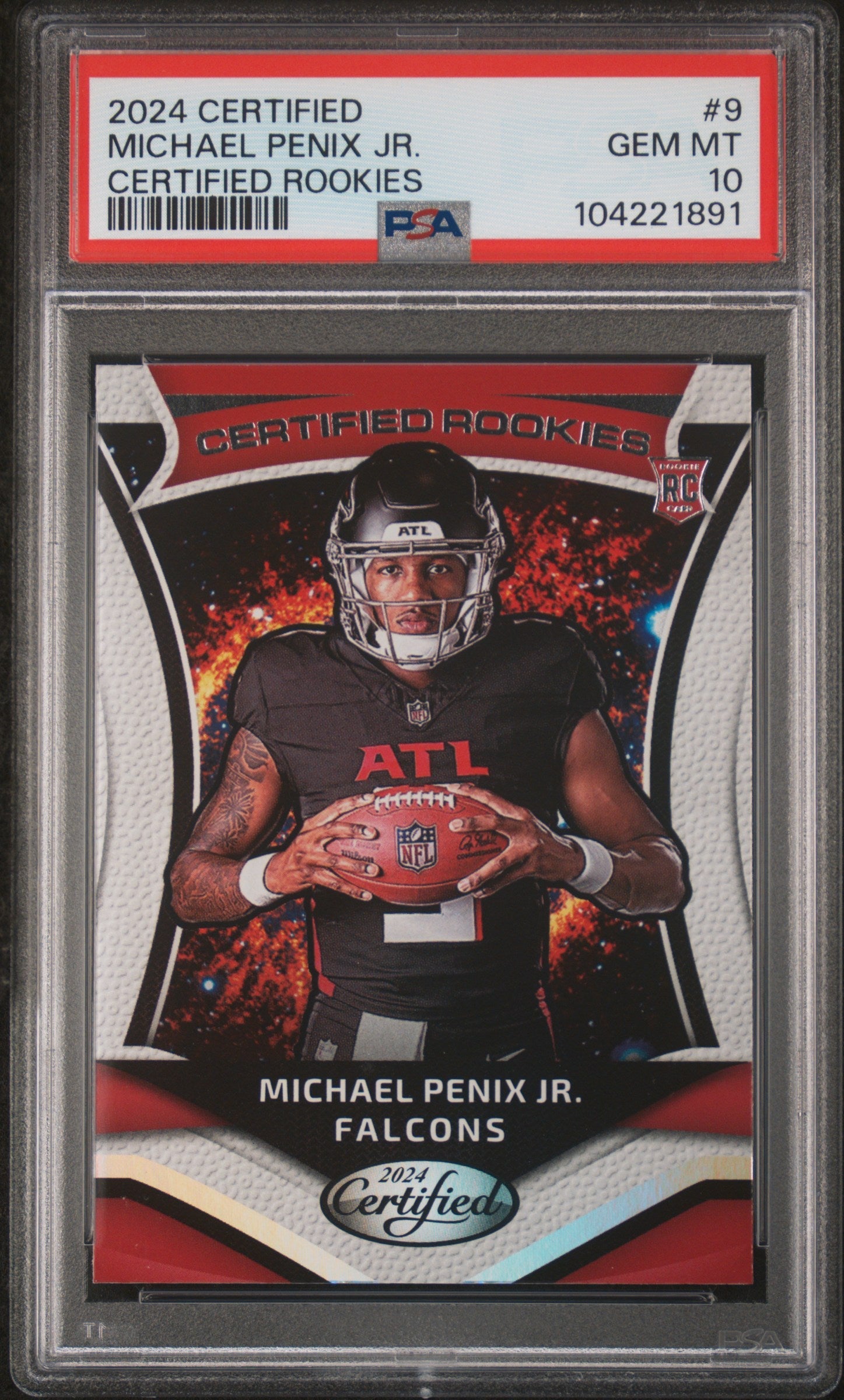 Graded 2024 Panini Certified Michael Penix Jr #9 Cerified Rookies Rookie RC Football Card PSA 10 Gem Mint