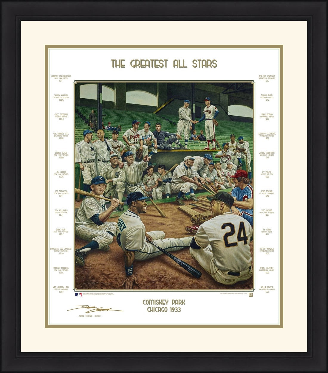 MLB Baseball's Greatest All-Stars Exclusive Dream Scene Framed Lithograph Artwork Print