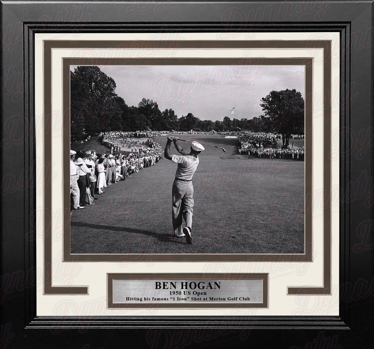 Ben Hogan 1-Iron Shot at the 1950 US Open at Merion Framed Golf Photo