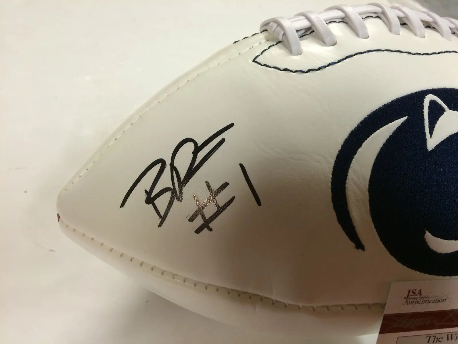 Bill Belton Autographed Signed Inscribed Penn State Logo Football Jsa  Coa