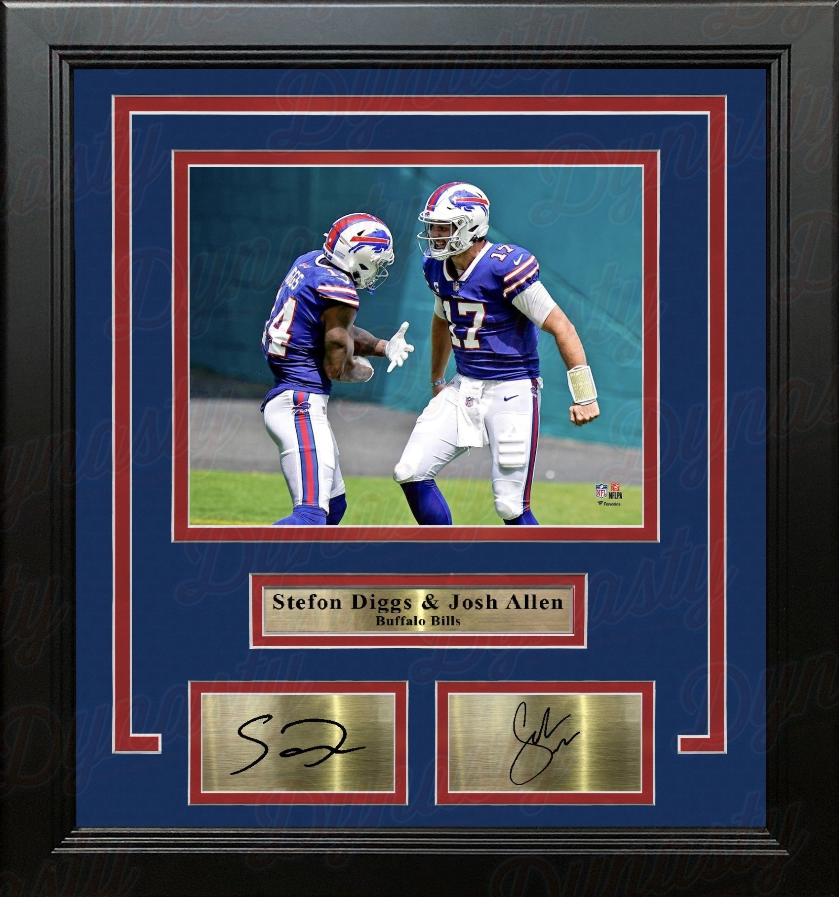 Stefon Diggs & Josh Allen Buffalo Bills 8" x 10" Framed Football Photo with Engraved Autographs