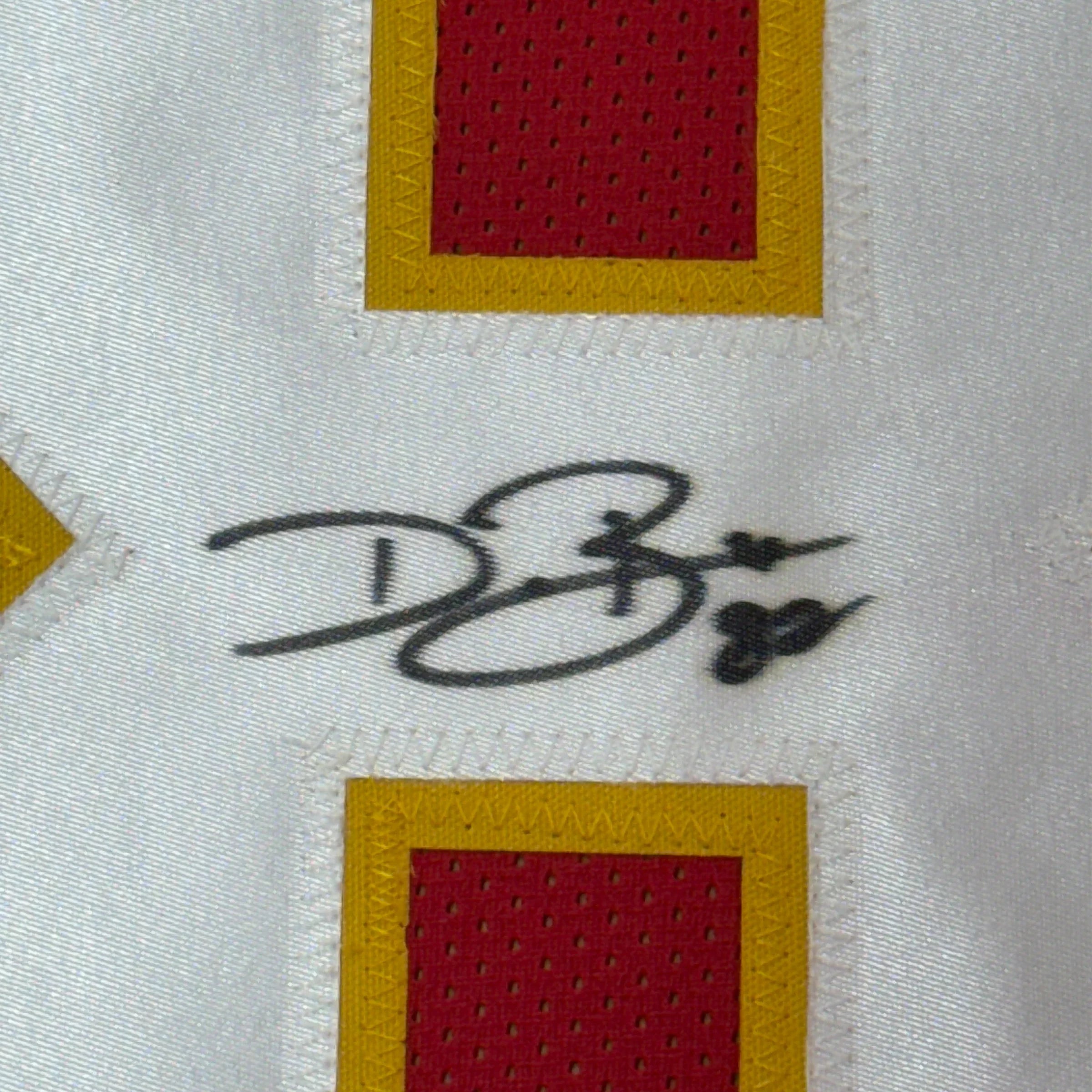 Framed Autographed/Signed Dwayne Bowe 35x39 Kansas City Red Football Jersey JSA COA