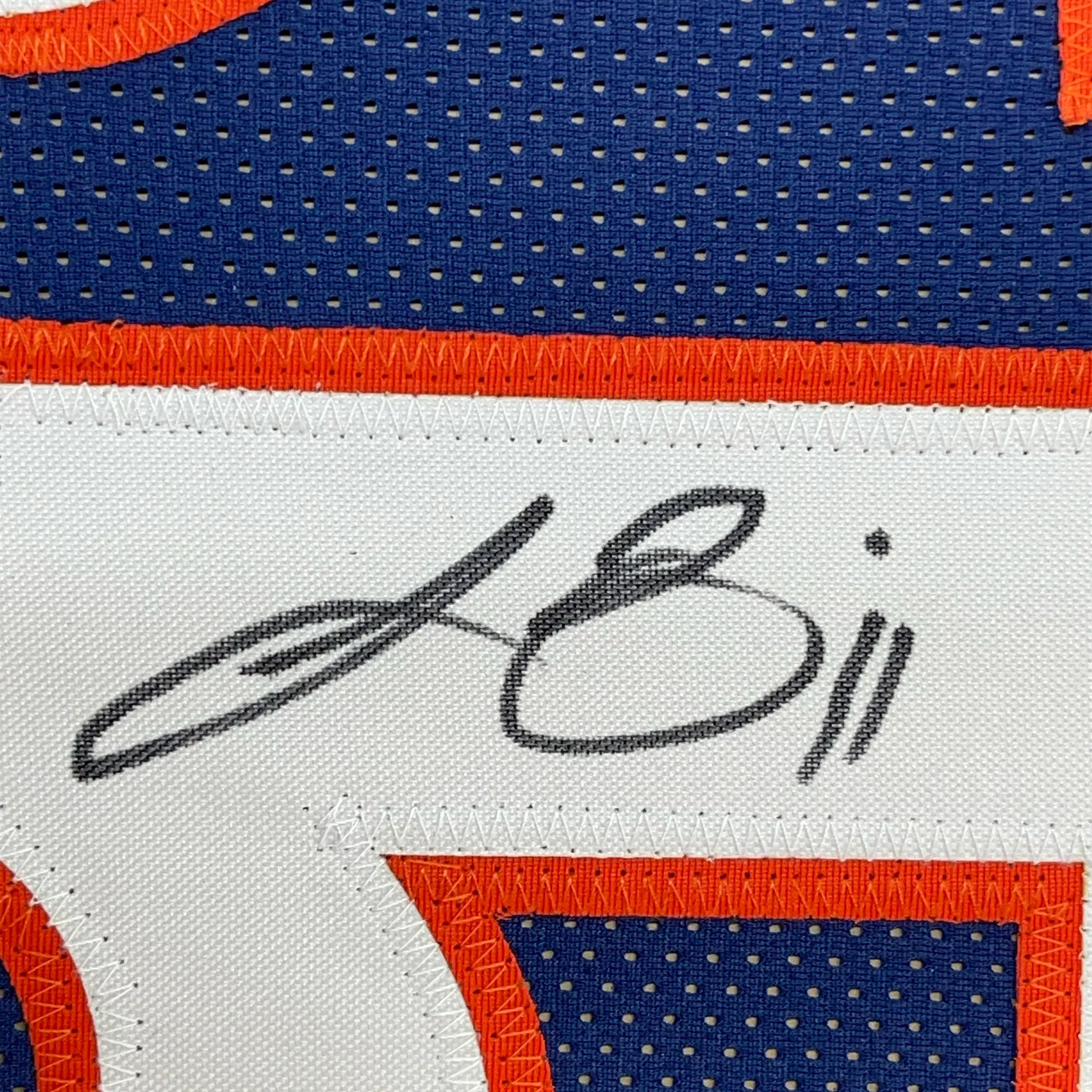 Framed Autographed/Signed Lance Briggs 35x39 Chicago Blue Football Jersey Beckett BAS COA