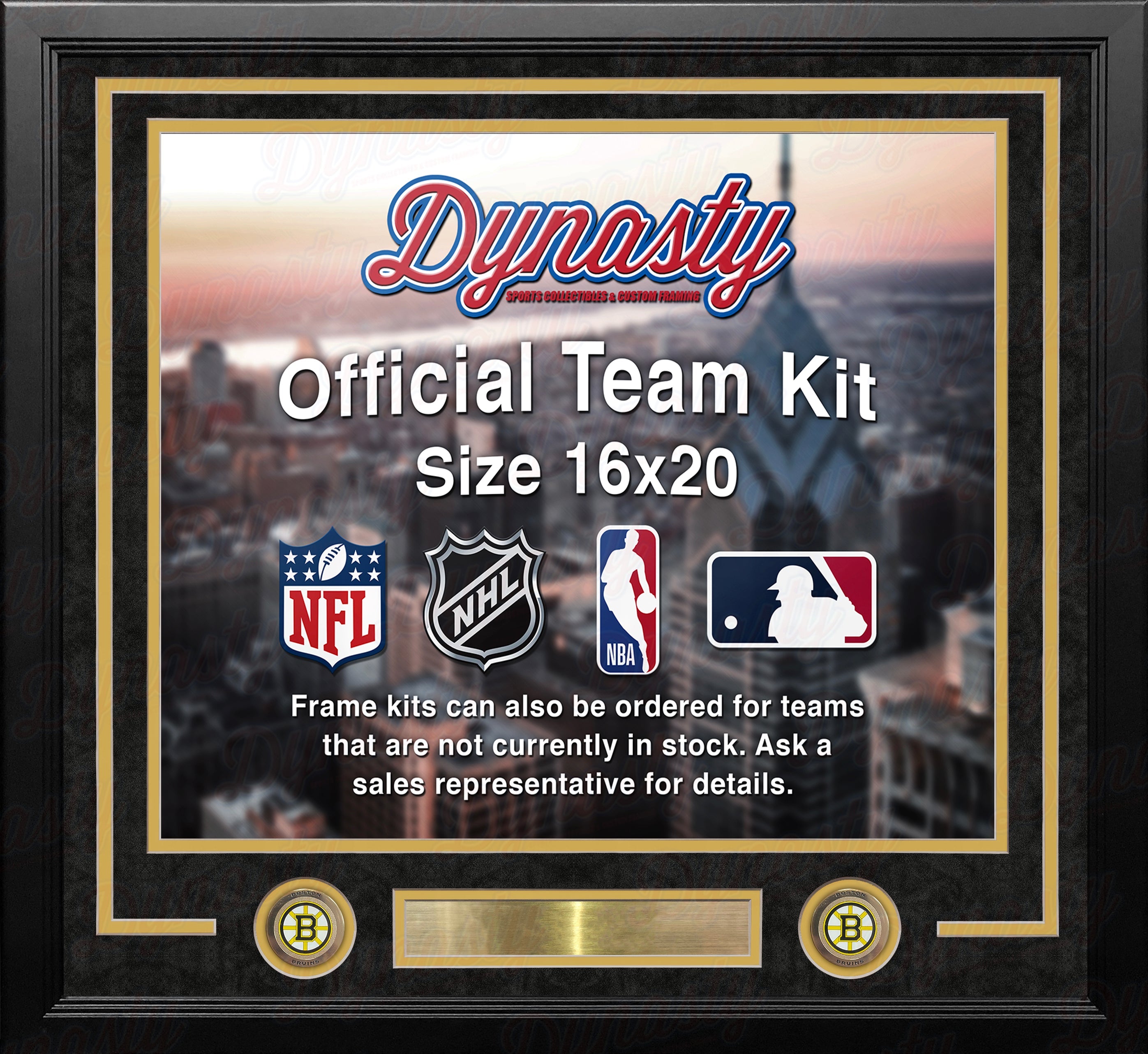 Boston Bruins Custom NHL Hockey 16x20 Picture Frame Kit (Multiple Colors)