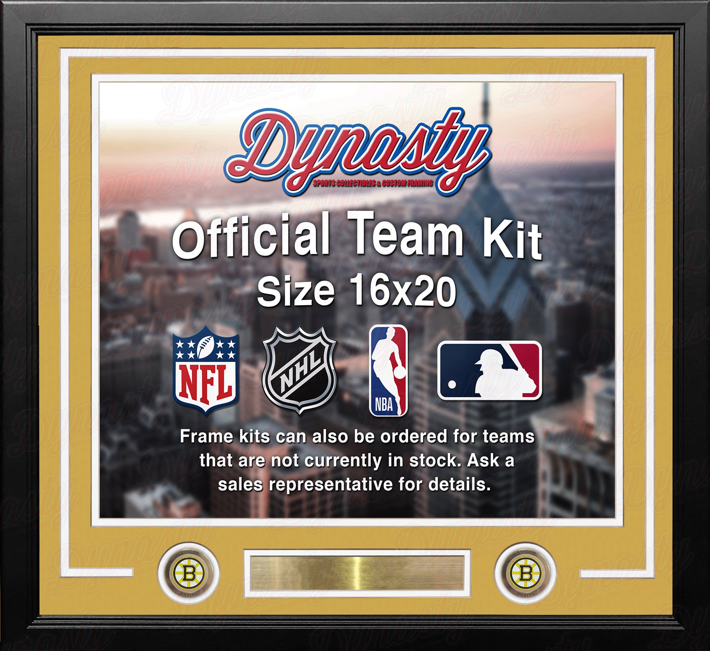 Boston Bruins Custom NHL Hockey 16x20 Picture Frame Kit (Multiple Colors)